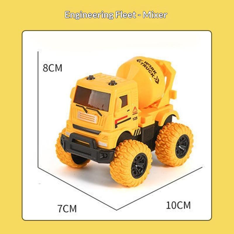 1Pcs Inertia Simulation Truck Toy Engineering Military Fire Sanitation Vehicle With Big Tire For Kids Play Birthday Gift