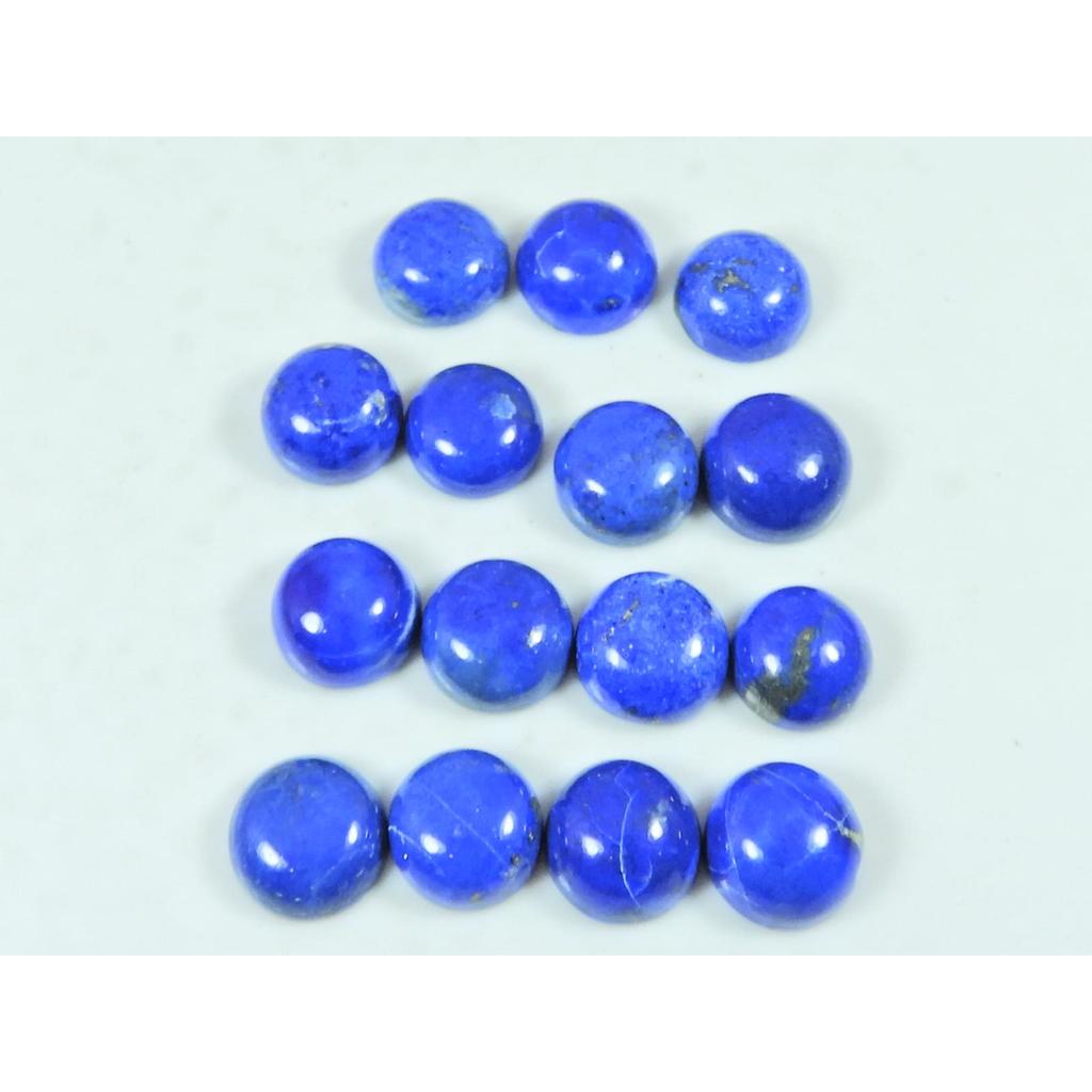 10X10MM Natural Lapis Lazuli Round Cabochon Loose Gemstone 15Pcs Lot 70Cts. C-3761
