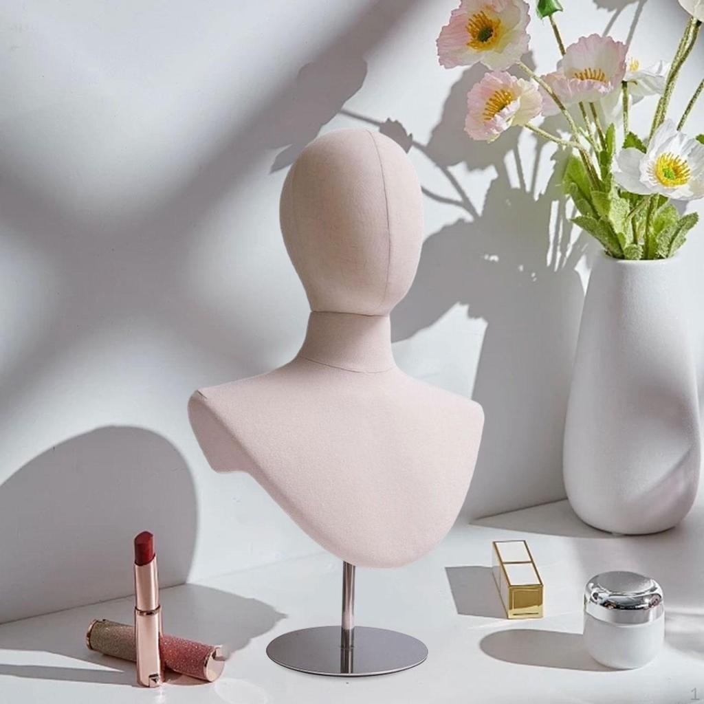 Display Stand Mannequin Head Practical Metal Base Decorative Desktop Manikin Hat Rack for Scarf