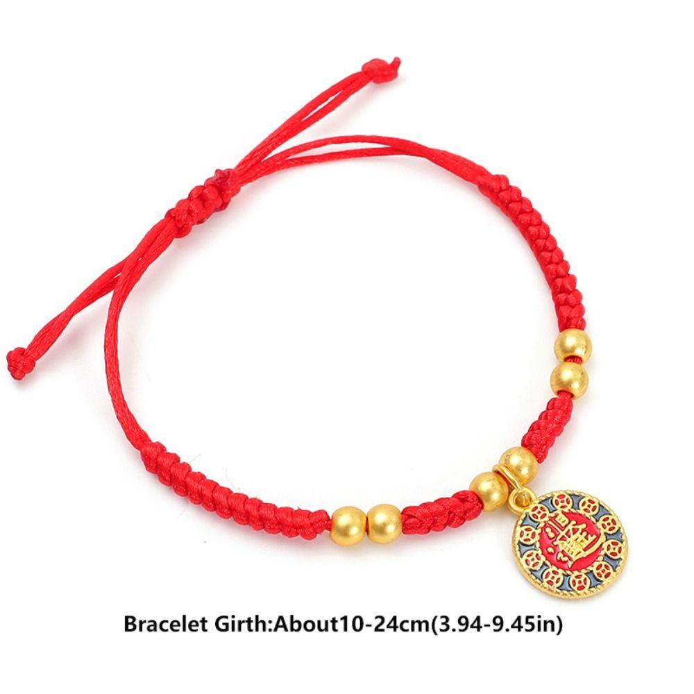 Chinese Style Snake Year Bracelet Hand Rope Fortune Bracelet Retro Lucky Red Rope  Couple