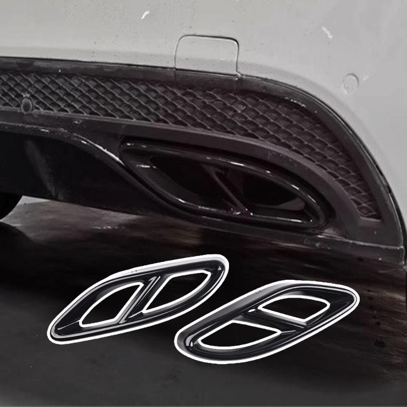 Aluminum Rear Bumper Exhaust Tail Pipe Cover Trim for GLC Class 2024 Car Exhaust Pipe Cover Replacement Accessories
