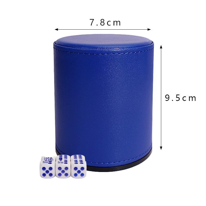 Silent Shaker Leather Dice Cup Set with Sound-Dampening Base Tray