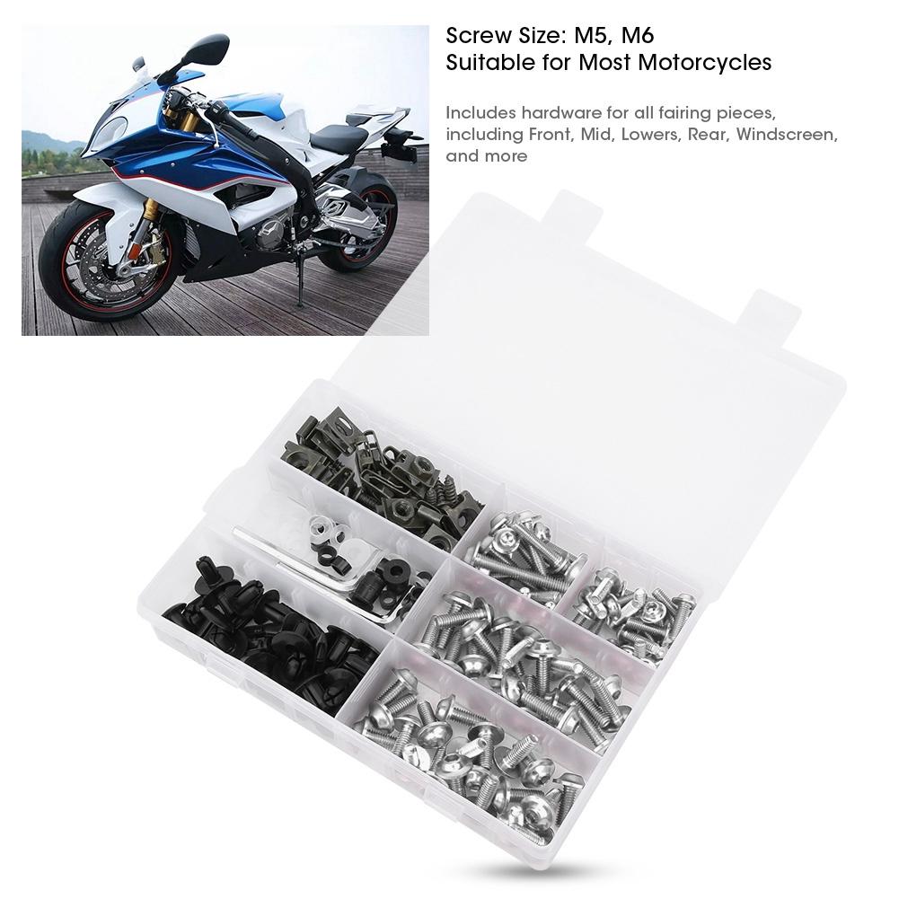 198PcsCelsiusSet Windscreen Fairing Screws M5 M6 s Kit Motorcycle Accessory