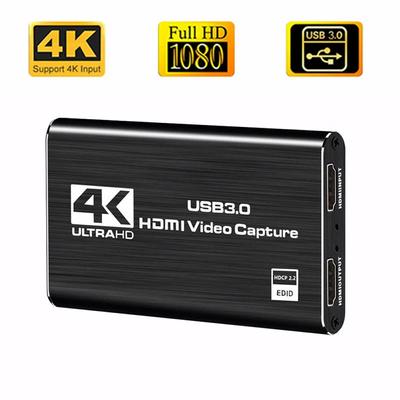 4k 1080p 60fps HD-Videoaufnahmekarte, HDTV-Kamera-Aufnahmebox – kompatibel mit USB 3.0-PC-Live-Streaming-Grabber-Recorder