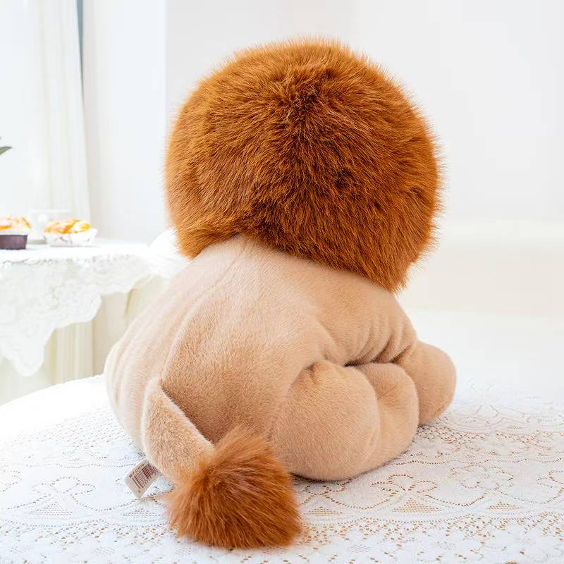 Ultima Bambola Leone Seduta e Sdraiata Kawaii Peluche Bambola Fatta a Mano Cartone Animato Anime Cuscino Carino Regalo di Compleanno per Bambini Bambola