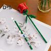 1 Set Building Block Rose Branch DIY Handmade Colorful Flower Block Assembly Toy Plastic Floral Plants Decoration Kids Adults Girls Gift