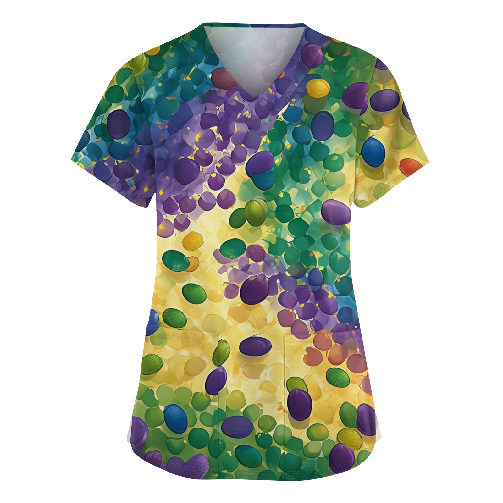 

Женский модный рабочий топ с V-образным вырезом, принтом, короткими рукавами, карманом, боковым разрезом, базовый пуловер M жёлтый