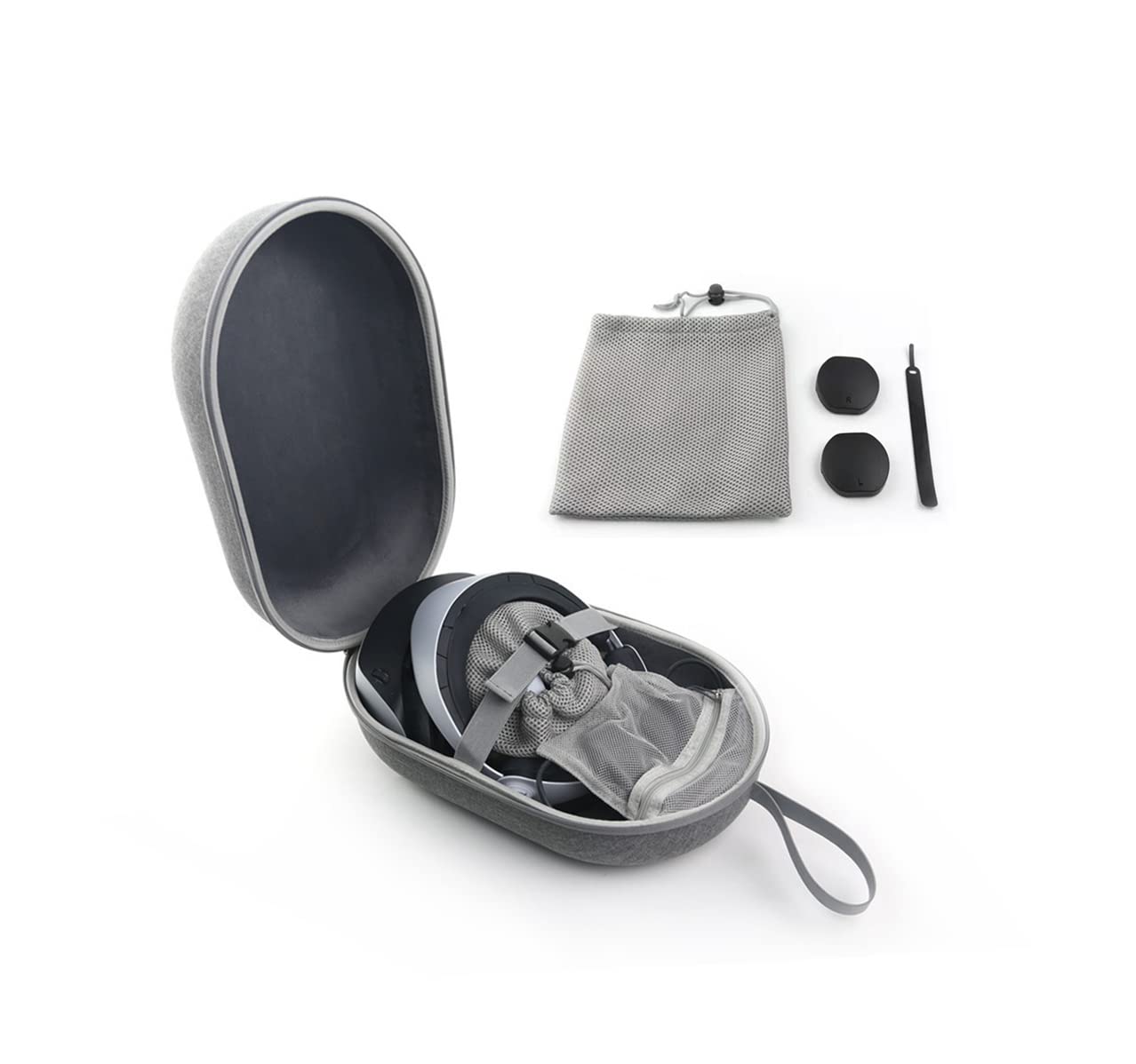 

SHEAWA Чохол для PS VR2 Чохол для зберігання Кришка для лінз Кабельна стрічка в комплекті Сумка Ударостійкий Жорсткий чохол з EVA Може зберігати PlayStation та аксесуари + VR2, Контролер,