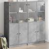 VidaXL Bookcase with Doors, Book Cabinet with Handles, Furniture with Interior Living Room Compartments, Modern, Grey 3206527