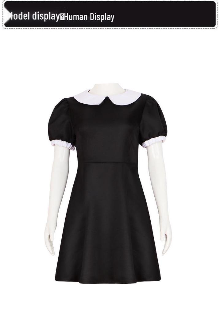 Wednesday Addams Cosplay School Uniform Halloween Costume for Women