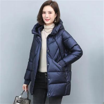 Hooded Cotton Coat Women's Mid-Length Winter Jackets Elegant Mother's Parkas Padded Jacket Thick Down Padded Jacket Vintage