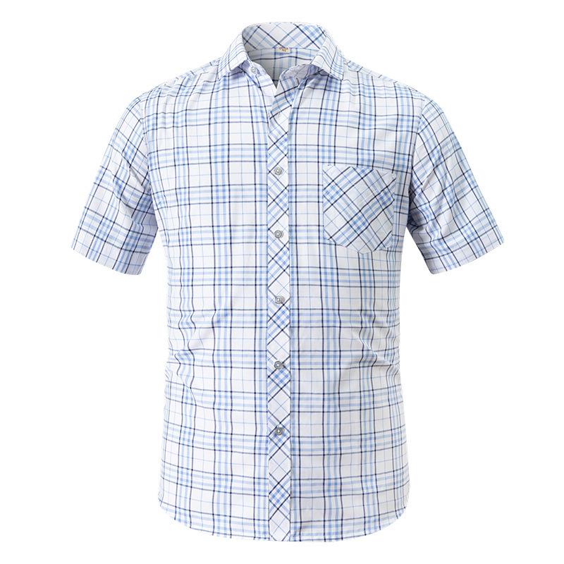 Men S Slim Fit Casual Short Sleeve Plaid Shirt