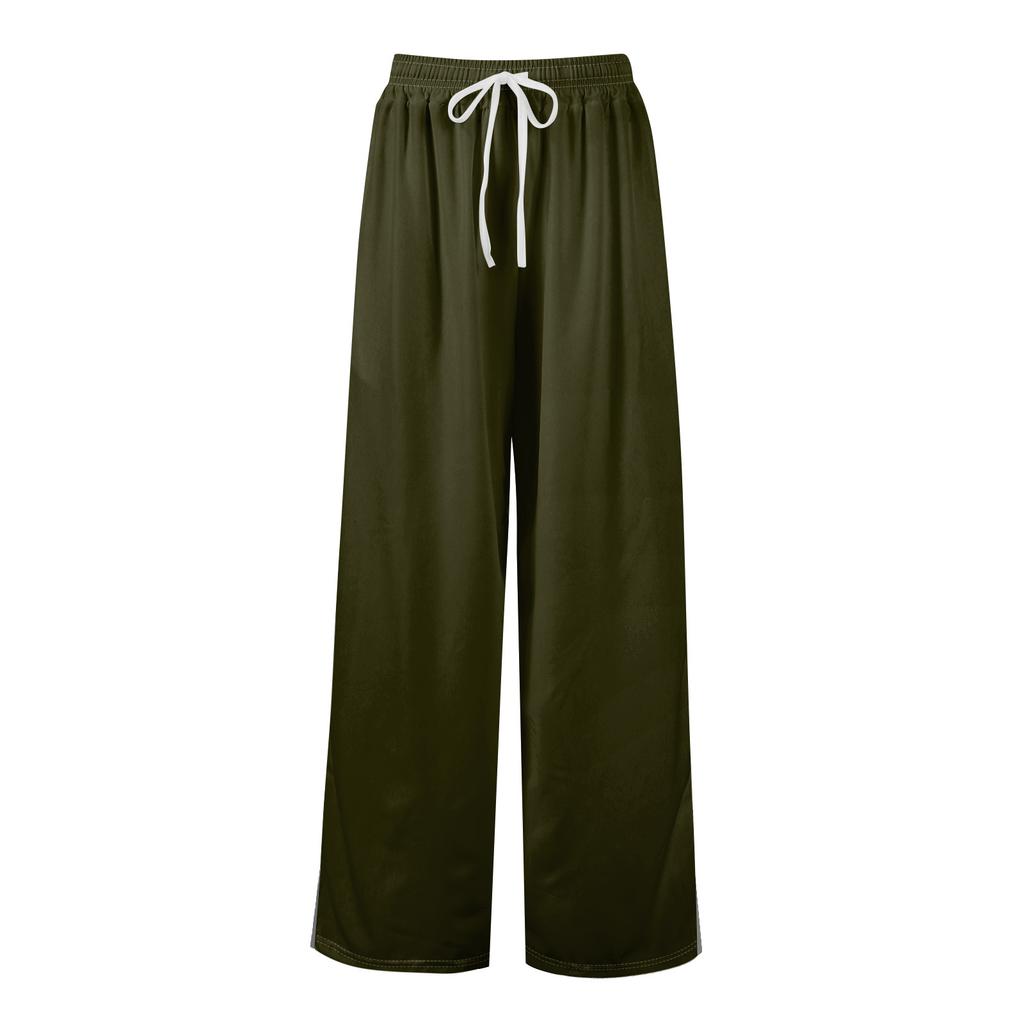 Pantaloni Palazzo Estivi Boho da Donna a Vita Alta a Gamba Larga con Stampa Pantaloni Casual con Tasche