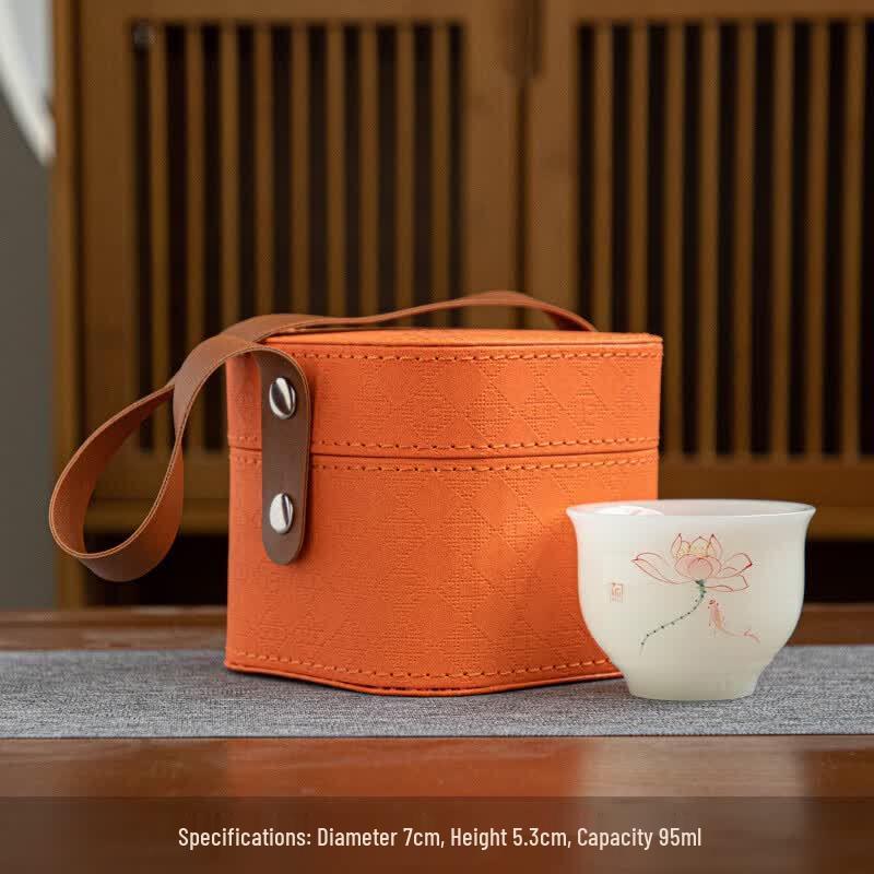 Tuopai Hand-Painted Pink Lotus Master Tea Cup Gift Set