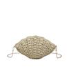 Boho Shell Shape Solid Straw Chains Crossbody Bag Handmade Crochet Woven Beach Shoulder Bag for Women Summer Vacation Holiday