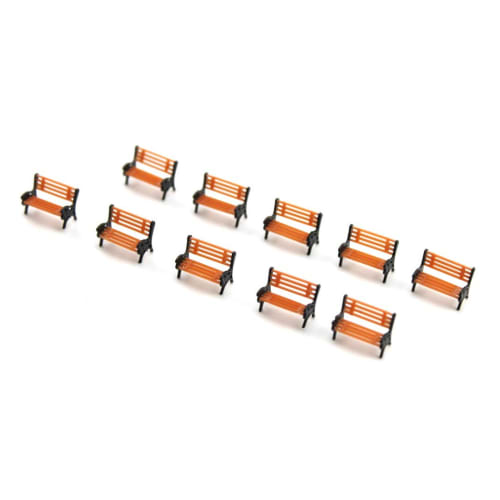 Speed ??MAO Diorama Model Park Bench Chair x 10-Piece Set [1:100] Plastic Model Diorama Minifigure Creation and Display N Gauge