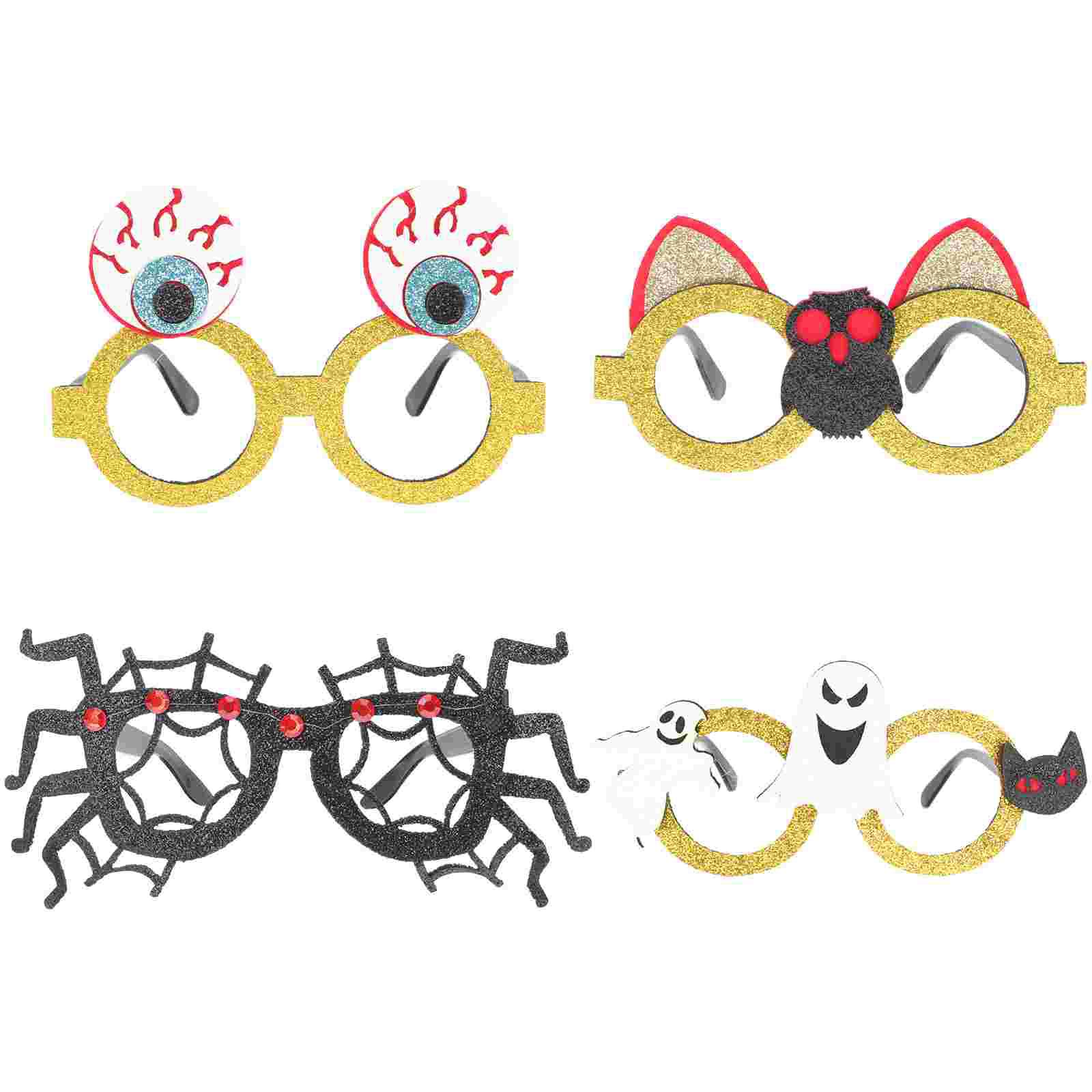 

4 шт. очки-паутина для вечеринки на Хэллоуин, реквизит для одежды, розыгрышей, детские солнцезащитные очки 14.5X14cm