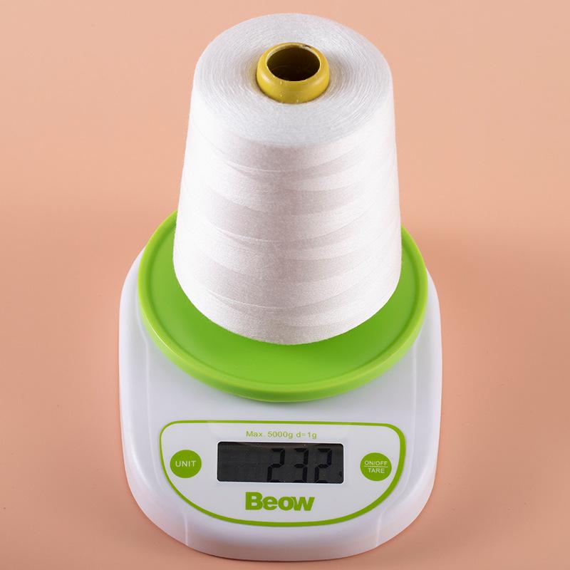 Large Spool Sewing Machine Thread - 8000 Yards, White & Black, 402 Pagoda, Fine for Clothes & Overlock Sewing