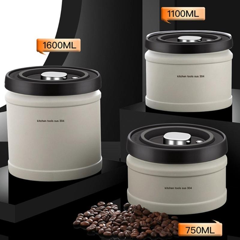 Stainless Steel Airtight Coffee Bean Container for Grounds Tea Sugar Nut Beans