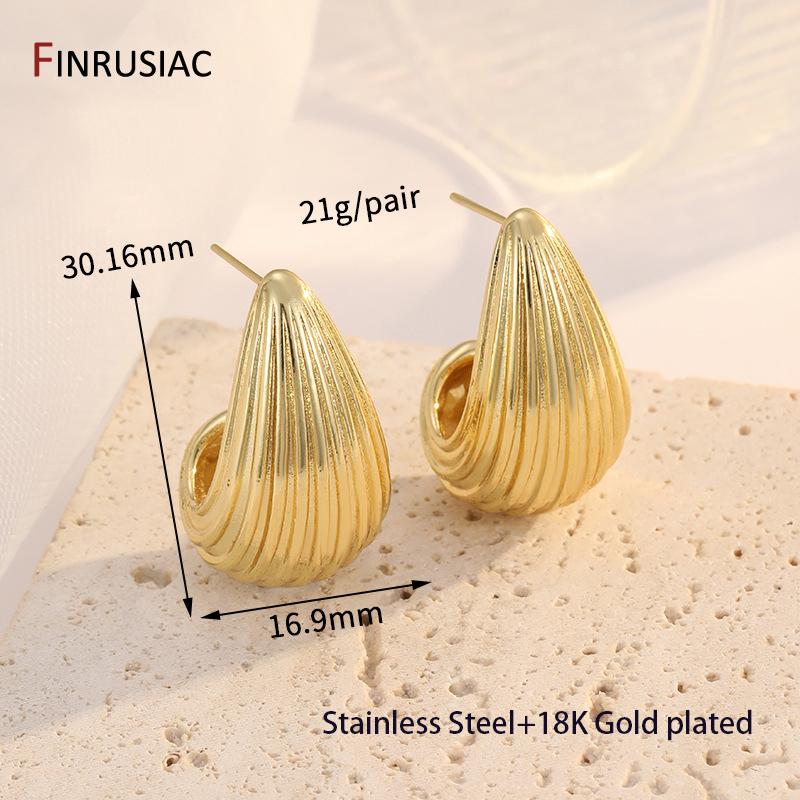 Fashion 14K Gold Plated Metal Irregular Stud Earrings for Women Exaggerated Large Geometric Statement Earrings Party Jewelry