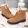 Plateau-Stiefel Winter Warme Pelz-Stiefeletten für Damen Schneestiefel Übergröße 36-44 Niedriger Absatz Botas Mujer Schuhe für Damen