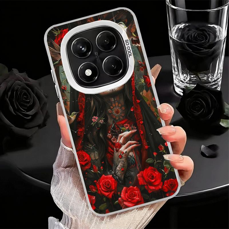 Catrina Beautiful Rose Girl Skull Shockproof Phone Case for Xiaomi Redmi Note 15 14 13 12 Pro Plus 11 11S 11T 5G Cover Anti Fall