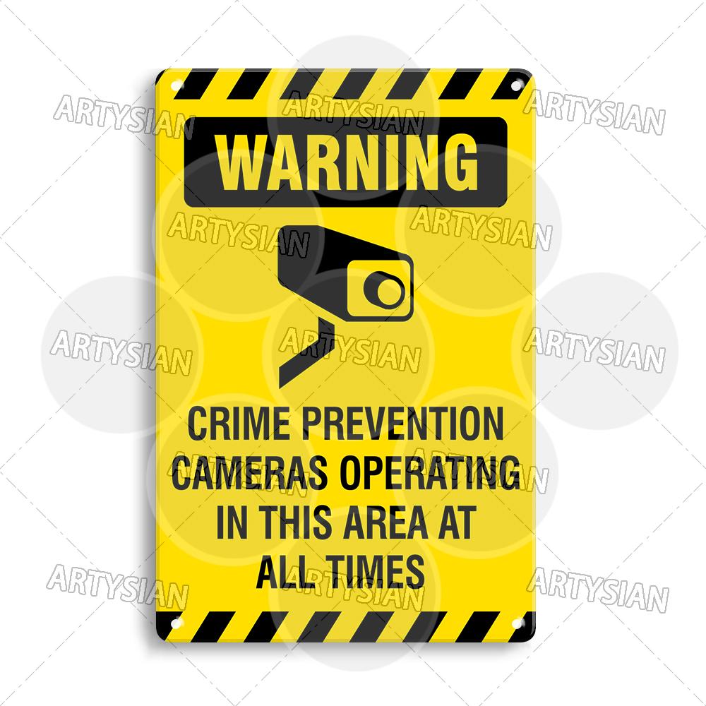 CCTV Surveillance Metal Sign Shop Security Plaque Camera Monitoring Shoplifting Warning Crime Deterren Safety Alert 24-Hour