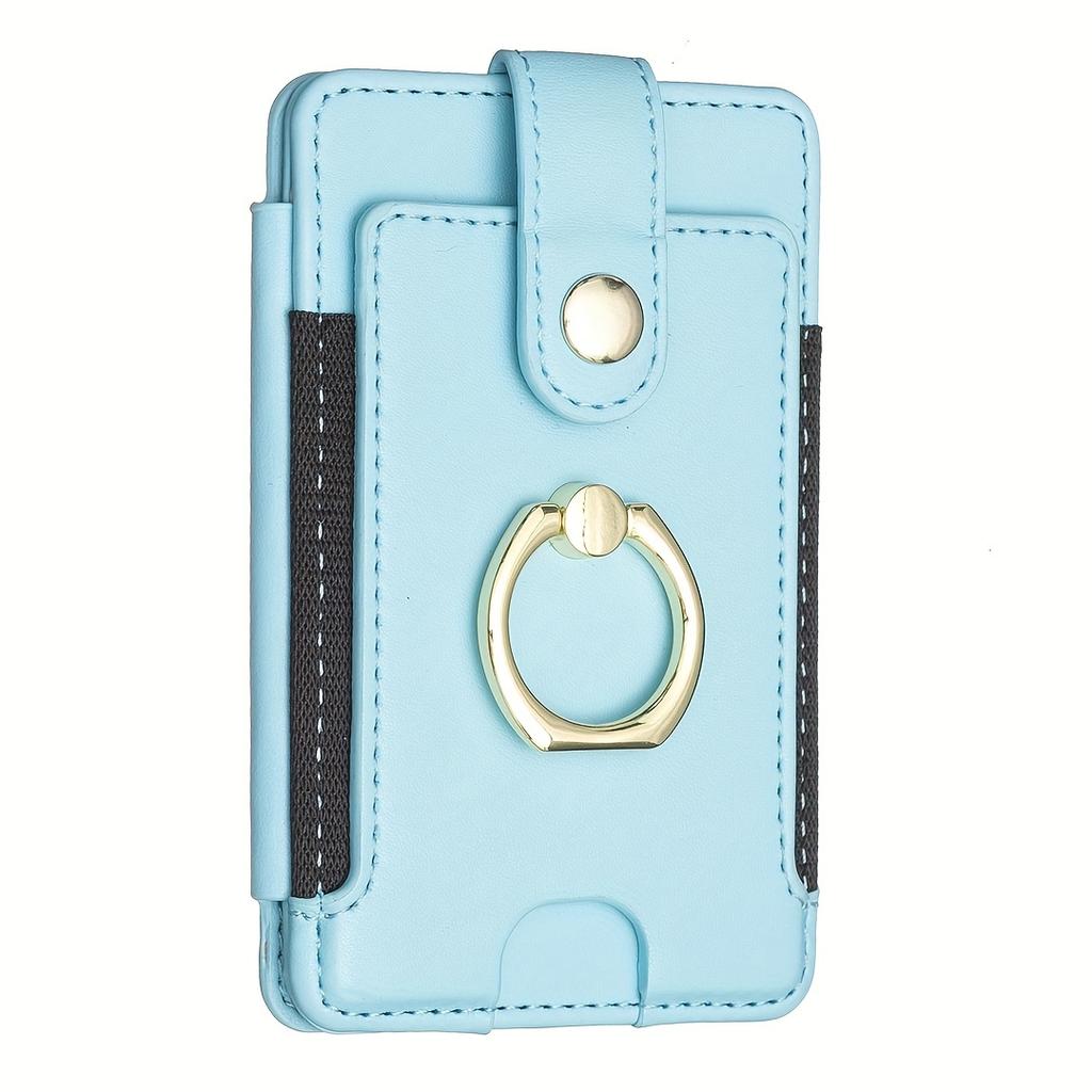 Universal Ring Small Card Holder Sticker Adhesive Mobile Phone Card Holder with Ring Buckle Compatible with All Smartphones Bag