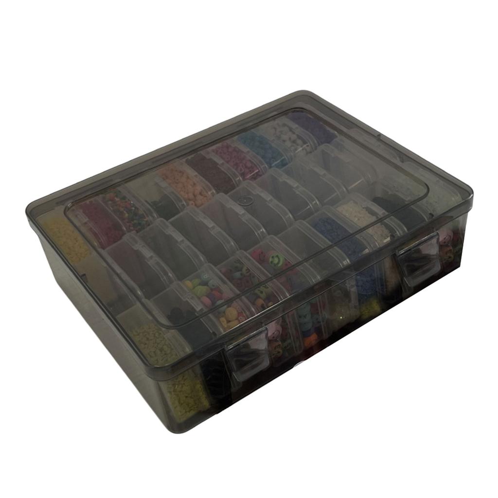 Multifunctional 30 Slot Clear Sturdy Plastic Organizers Home Accessory for Beads Jewelry and Small Items Storage