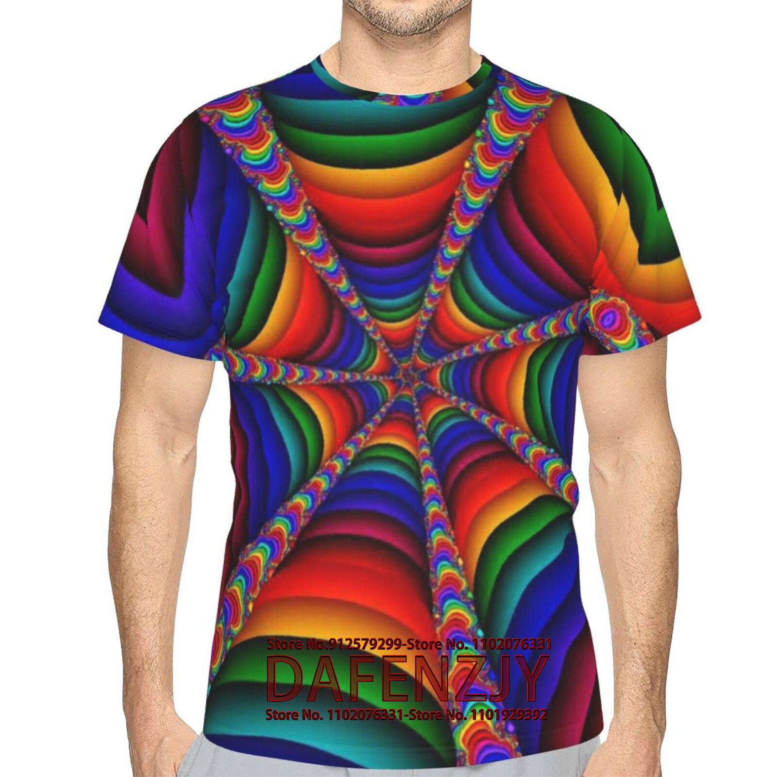 

Футболка с абстрактным принтом для пары, мужская 3D-футболка, забавная футболка с коротким рукавом, футболка с круглым вырезом, модная повседневная брендовая футболка 5XL L красный