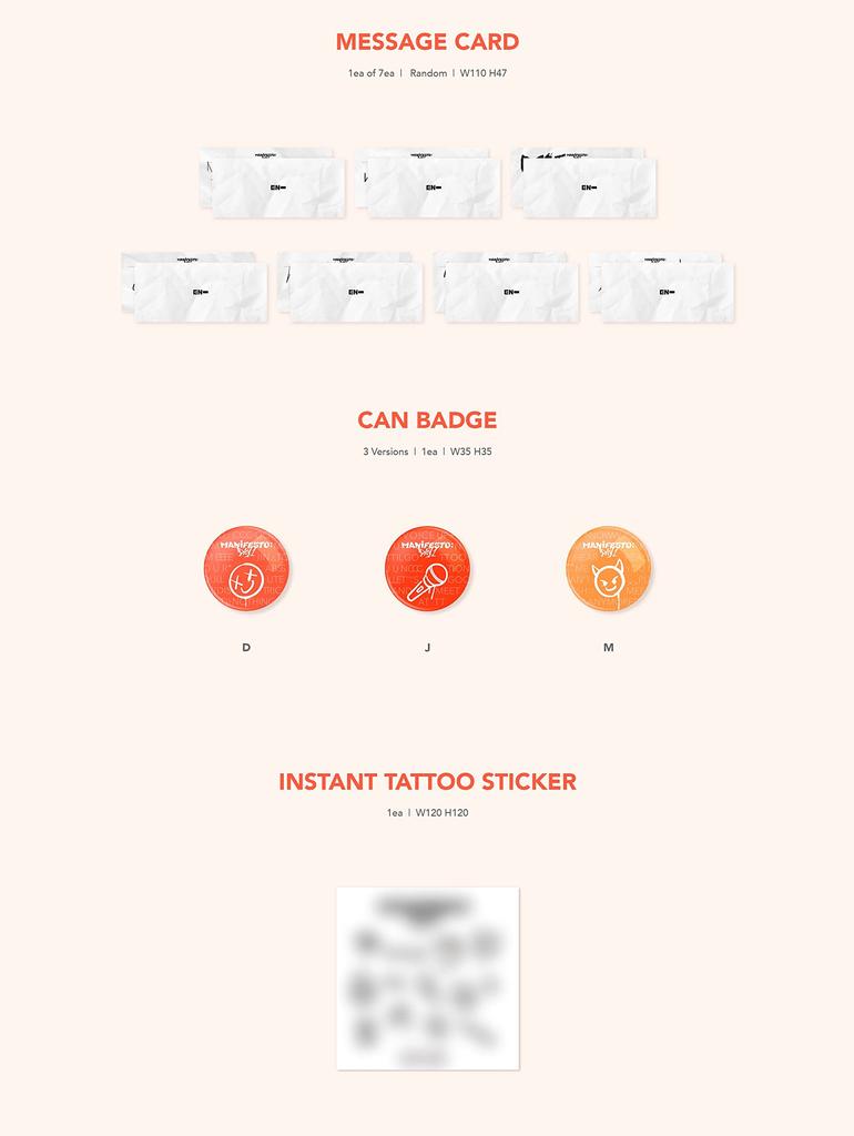 ENHYPEN Mini Albüm 3 MANIFESTO DAY 1 Vol. - (Rastgele Sürüm)