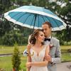 Long Jump 16 UV Super Water Typhoon Rain Umbrella Umbrella, Umbrella, Ribs, Large, Protection, Repellent, Men's, Women's, Compatible, Parasol, (Blue)