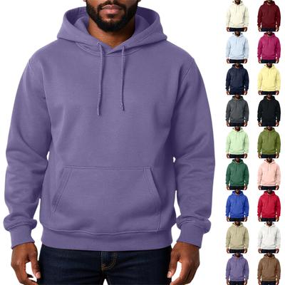 Heren Effen Kleur Fleece Voering Losse Capuchon Hoodie