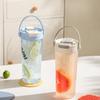 Large Capacity Water Bottle with Straw Inspirational Sports Water Cup Leak Proof Plastic Outdoor Travel Fitness Kettle