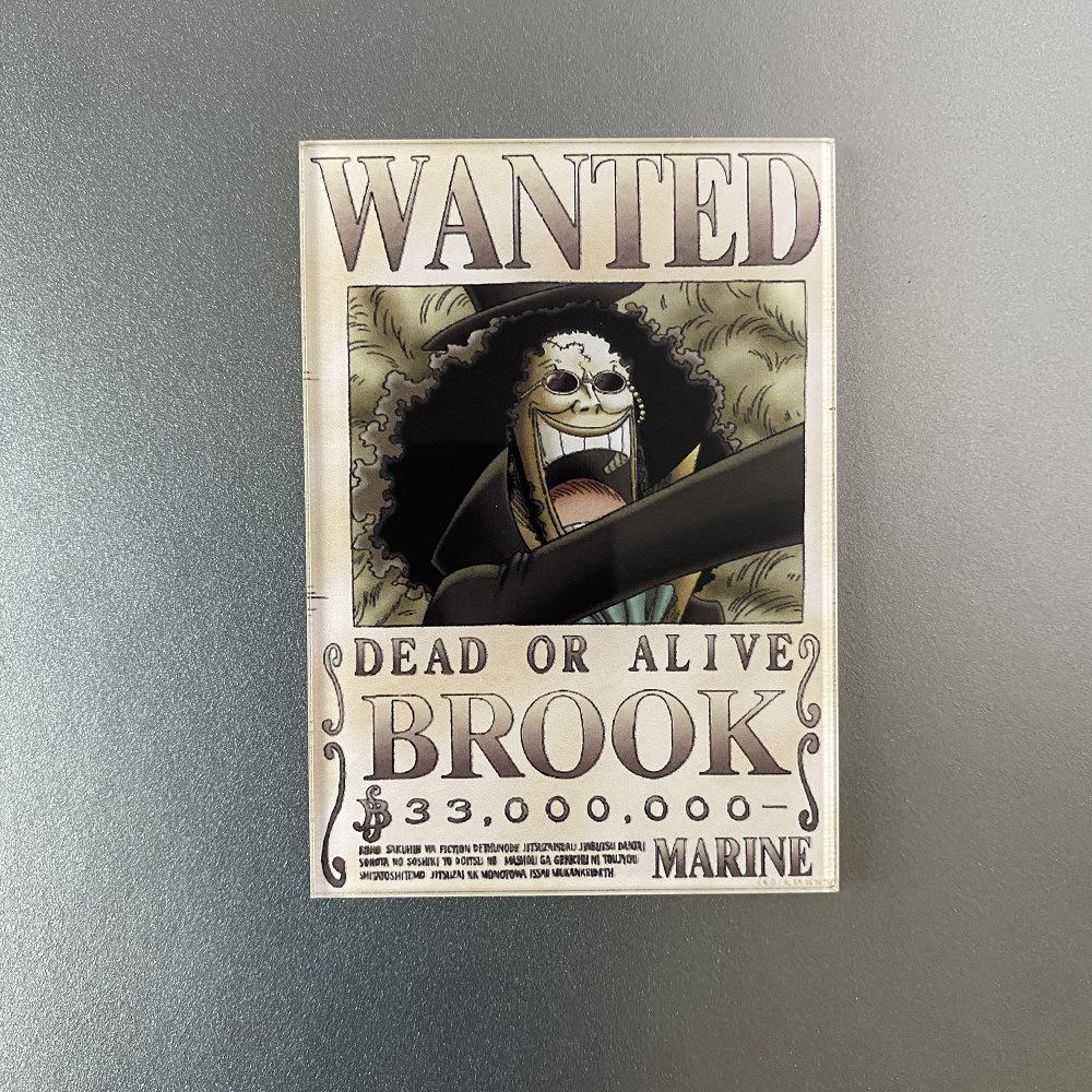 Kreativní magnet s plakátem Wanted z One Piece - Anime Kreslená Dekorace na ledničku & Samolepka na vzkazy