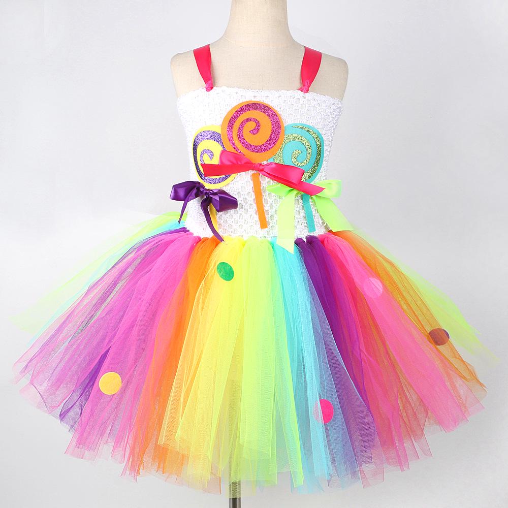 Colorful Candy Ice Cream Mesh Tutu Skirt for Girls