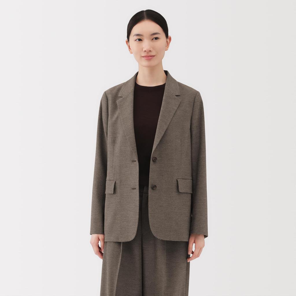 MUJI Brushed Tailored Size BD10OA5A Women's Jacket, Brown, Small,
