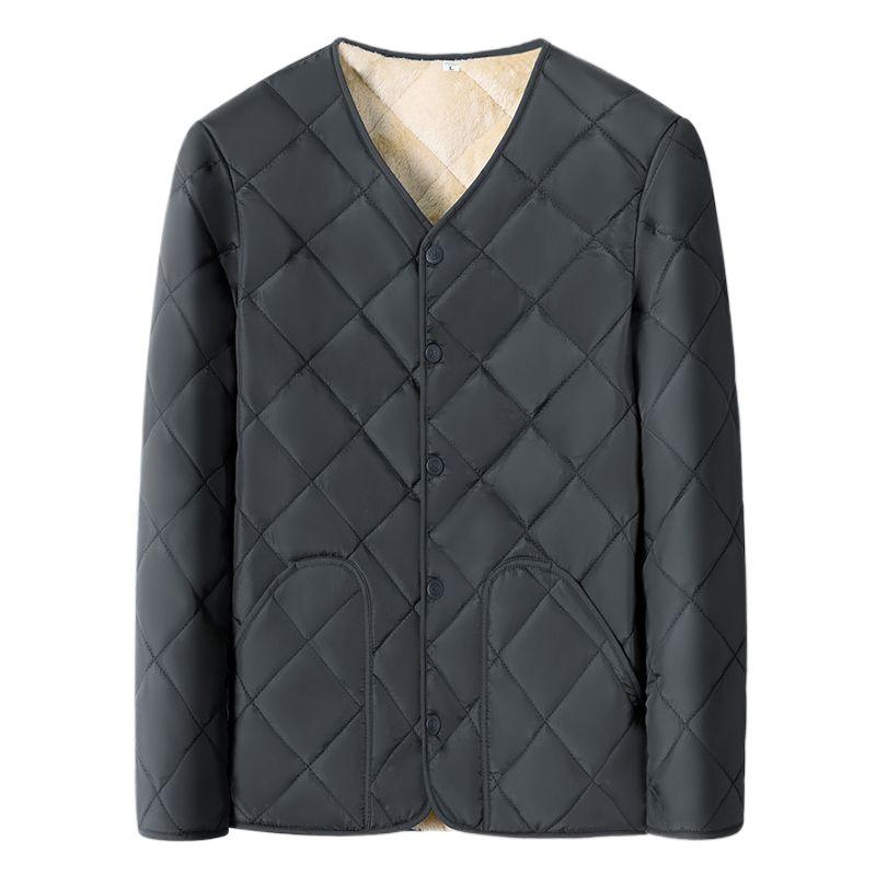 Men's Thickened Velvet-Lined Cotton Jacket for Cold Protection - Winter Warmth, Middle-Aged & Elderly Dad's Style