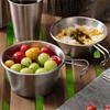 Stainless Steel Outdoor Bowl, Ergonomic Design, 17 Ounce Large Capacity Portable Camping Tableware for Hiking and Picnics