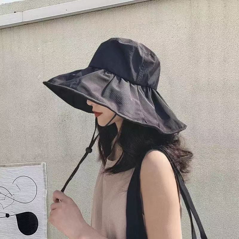 Dayan sun hat summer new peach skin velvet bucket hat women's outdoor travel sun hat seaside beach hat