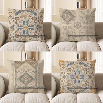 Home Decor Exquisite Floral Pattern Decorative Throw Pillow Pattern Cushion Cover Suitable For Sofa Bedroom Car Pillow Cover