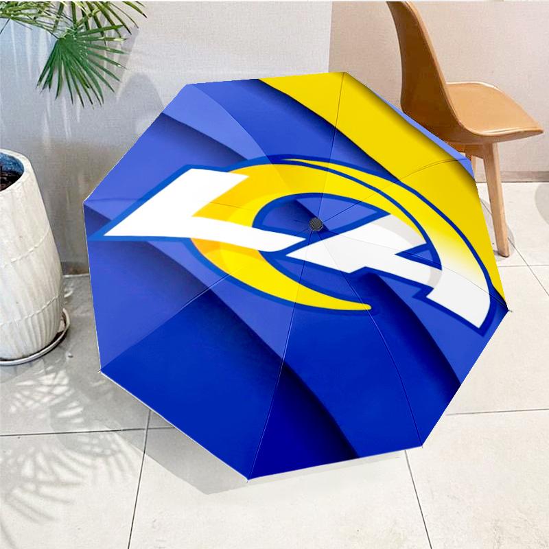 Rams Team Spirit Printed Automatic Umbrella, 8-Frame for Travel, camping, Casual Umbrella, Essential Gift for for family and friends