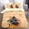 Cartoon Animal Motif,Microfibre Bedding Sets, Children's Bed Linen with Zip Room Decor Duvet Cover for Teenagers Adult 3-Piece