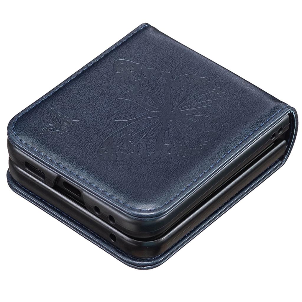 For Samsung Galaxy Z Flip7 FE 5G/Z Flip6 5G/Z Flip5 5G Case Butterfly Pattern PU Leather+PC Anti-Scratch Phone Cover