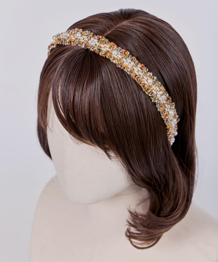 Maia Tweed Pearl Headband P-Green