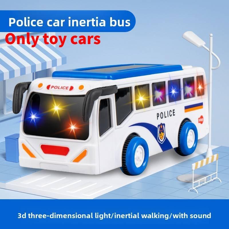 Inertia Bus Childrens Toy With Flashing Lights For Playroom Gift And Learning