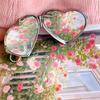 Cute Foldable Mini Double-Sided Portable Heart Mirror Mirror