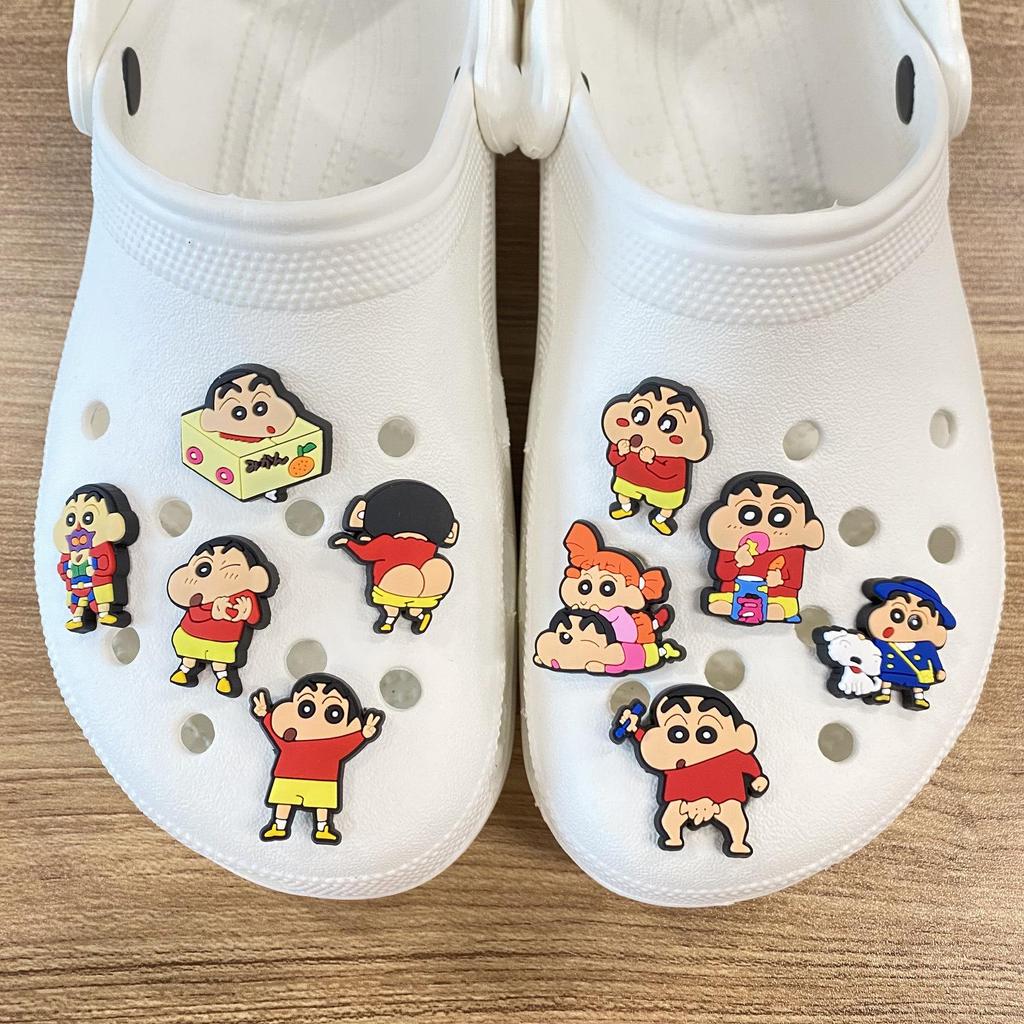 Crayon Shin-chan Crocs Charms Set: 20 Stylish Shoe Accessories, DIY Soft Rubber PVC Buckles
