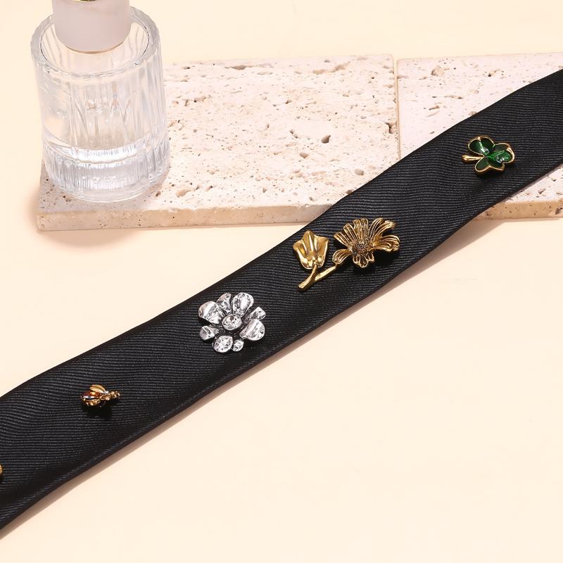 Versatile Flowers Insect Tie Black Luxury Design Shirt Tie Autumn Creativity Multi Element Splicing Accessories