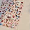 1pcs Cute Graffiti Lines Nail Art Stickers 5D Embossed Butterfly Rabbit Nail Art Accessory Stickers Self Adhesive Decal